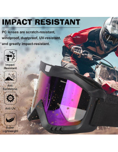 Gafas de Motocross YENPK Multicolor 2 Piezas Antiviento 2