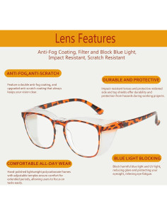 Gafas de Seguridad Feaglo con Bloqueo de Luz Azul y Antiempañantes 2