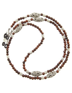 Cadena de Gafas de Moda con Cuentas - Madera de Rosa