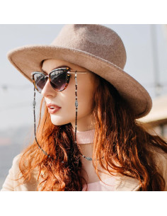 Cadena de Gafas de Moda con Cuentas - Madera de Rosa 2