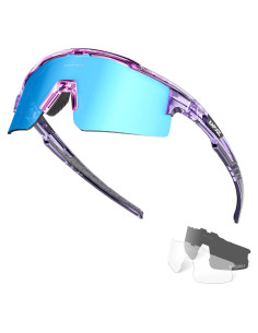 Gafas de Ciclismo KAPVOE UV400 con 3 Lentes Reemplazables