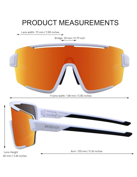 Gafas de Ciclismo EKOZACK Ec01 Naranja Espejado UV400