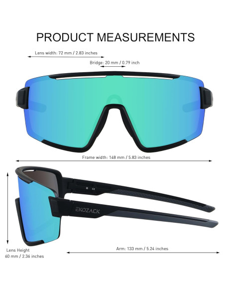 Gafas de Ciclismo EKOZACK Ec01 Verde Espejado UV400