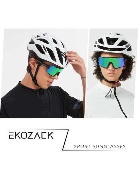 Gafas de Ciclismo EKOZACK Ec01 Verde Espejado UV400