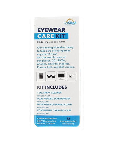 Kit de limpieza de gafas Cal Optix con spray y paño verde
