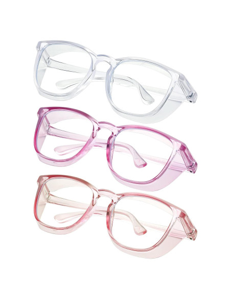Gafas de Seguridad Konqkin Antiniebla Unisex C4 Púrpura Rosa