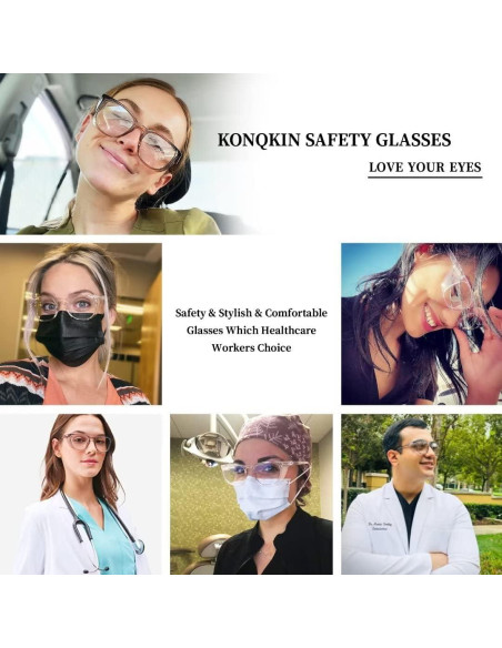 Gafas de Seguridad Konqkin Antiempañantes para Adultos