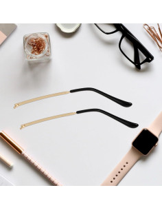 FAVOMOTO Gafas de Metal Reemplazo Universal Doradas 2