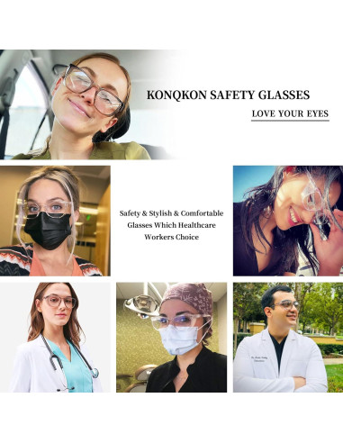 Gafas de Seguridad Konqkin - Lentes Antiniebla y Azul