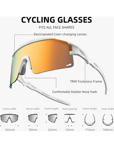 Gafas de Ciclismo ROCKBROS UV Cambiante Color Viento Arena