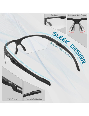 Gafas de sol fotocromáticas SCVCN UV400 para deportes