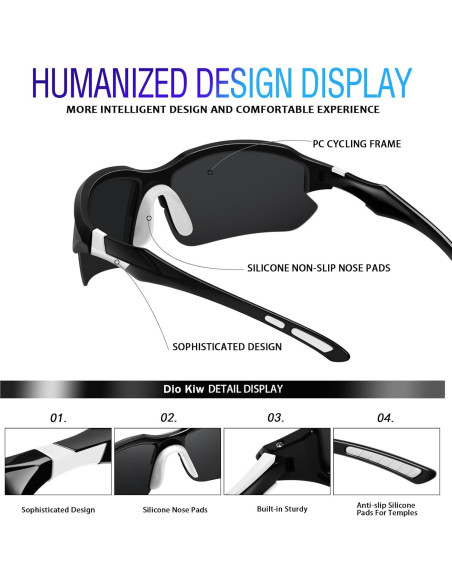 Gafas de sol deportivas DioKiw 3pack UV protección
