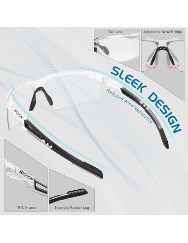 Gafas de sol fotocromáticas SCVCN UV400 unisex deportivas