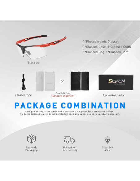 Gafas de sol fotocromáticas SCVCN UV400 unisex deportivas