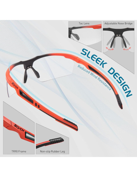 Gafas de sol fotocromáticas SCVCN UV400 unisex deportivas