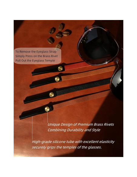 Correa de Gafas de Cuero PVS-001 Marrón Italiano Unisex