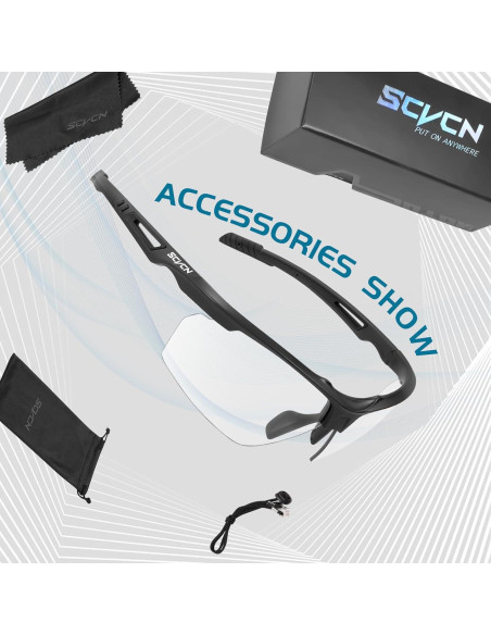 Gafas de sol fotocromáticas SCVCN UV400 unisex deportivas
