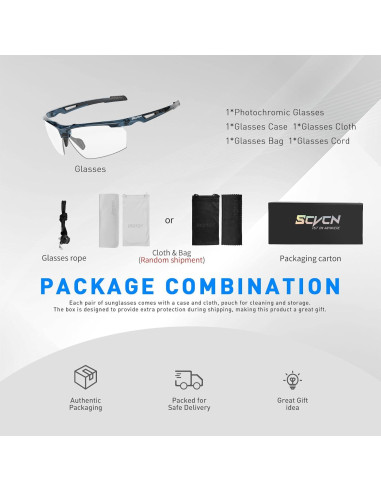 Gafas de sol fotocromáticas SCVCN para deportes UV400