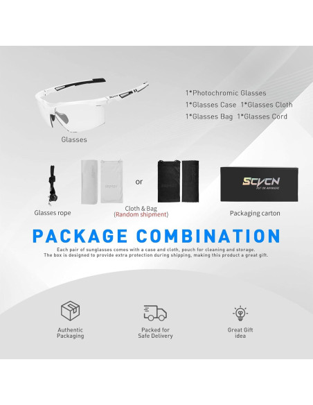 Gafas de sol fotocromáticas SCVCN UV400 para deportes