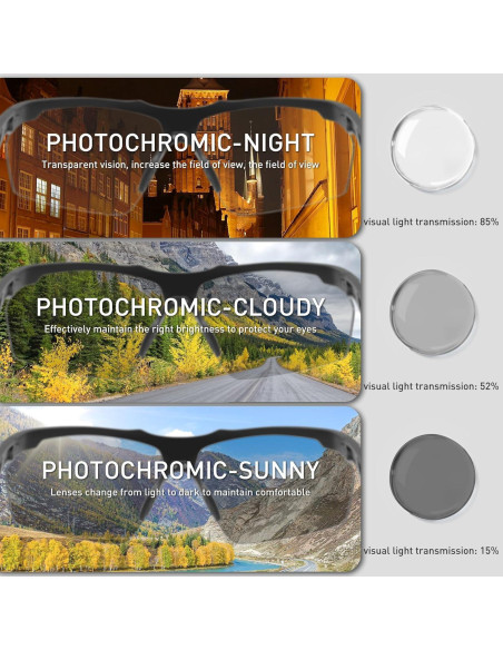 Gafas de sol fotocromáticas SCVCN UV400 para deportes