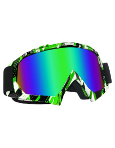 Gafas de Motocross ZukMi Verde Graffiti Lente Anti Rayaduras