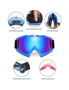 Gafas de motocross KEMIMOTO - Protección UV y diseño cómodo 2