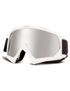Gafas de Motocross KEMIMOTO Lente Blanco-Plata UV 100%