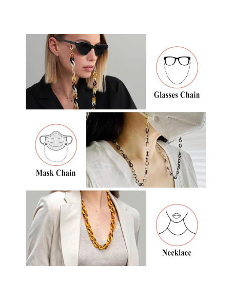 Cadena de Gafas Acrílicas Cosace 71 cm Antideslizante