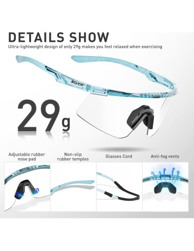 Gafas de Ciclismo SCVCN S120 Fotoquímicas UV400 TR90