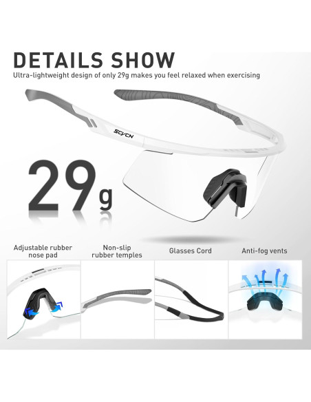 Gafas de Ciclismo SCVCN S120 Fotoquímicas UV400 TR90