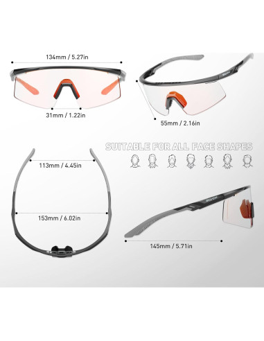 Gafas de Ciclismo SCVCN S120 Fotoquímicas UV400 TR90