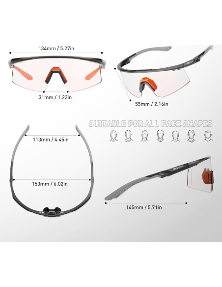 Gafas de Ciclismo SCVCN S120 Fotoquímicas UV400 TR90