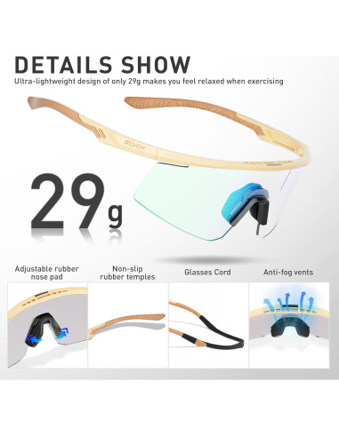 Gafas de Ciclismo SCVCN S120 Fotoquímicas UV400 TR90