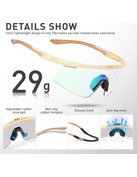 Gafas de Ciclismo SCVCN S120 Fotoquímicas UV400 TR90