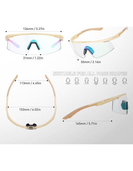 Gafas de Ciclismo SCVCN S120 Fotoquímicas UV400 TR90