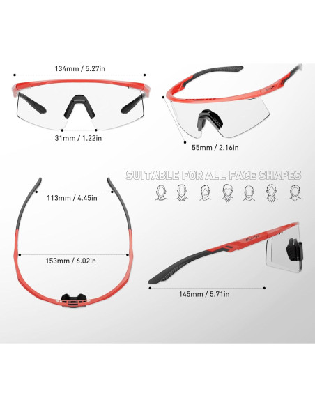 Gafas de Ciclismo SCVCN S120 Fotoquímicas UV400 TR90