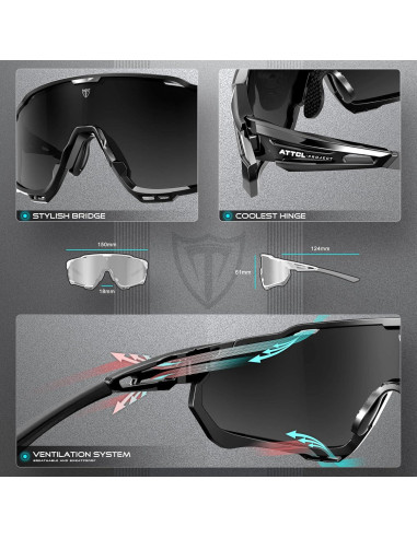 Gafas de sol ATTCL UV400 para ciclismo y deportes al aire libre
