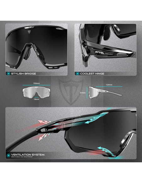 Gafas de sol ATTCL UV400 para ciclismo y deportes al aire libre