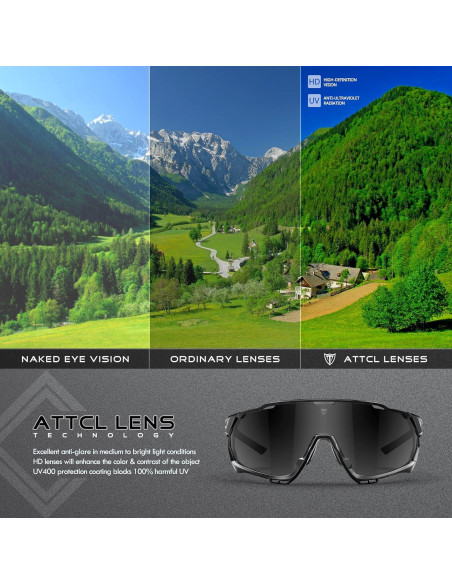 Gafas de sol ATTCL UV400 para ciclismo y deportes al aire libre