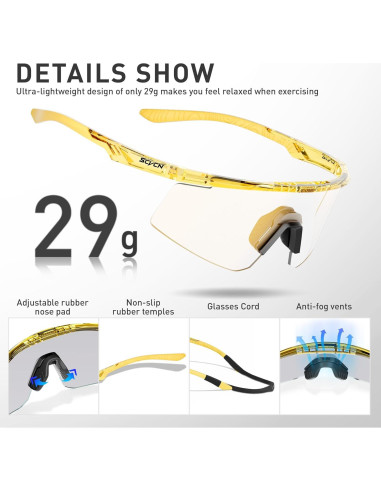Gafas de Ciclismo SCVCN S120 Fotoquímicas UV400 TR90