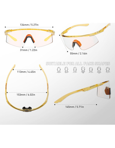 Gafas de Ciclismo SCVCN S120 Fotoquímicas UV400 TR90