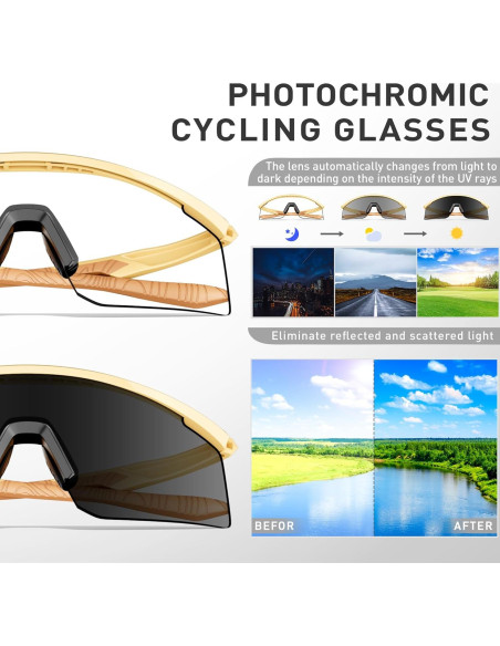 Gafas de Ciclismo SCVCN S120 Fotoquímicas UV400 TR90