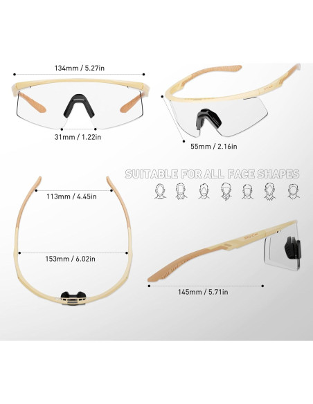 Gafas de Ciclismo SCVCN S120 Fotoquímicas UV400 TR90
