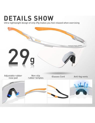Gafas de Ciclismo SCVCN S120 Fotoquímicas UV400 TR90