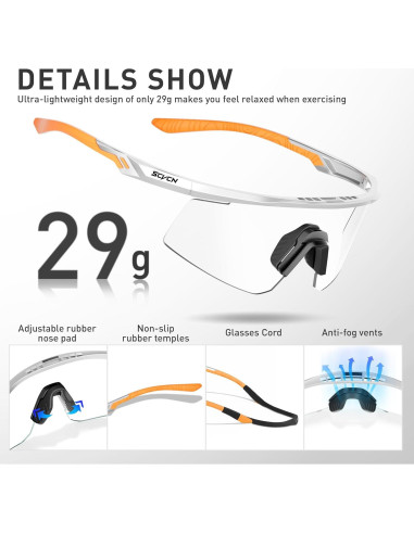 Gafas de Ciclismo SCVCN S120 Fotoquímicas UV400 TR90