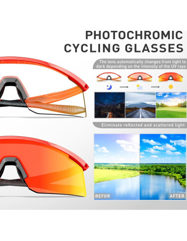 Gafas de Ciclismo SCVCN S120 Fotoquímicas UV400 TR90