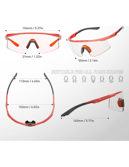 Gafas de Ciclismo SCVCN S120 Fotoquímicas UV400 TR90