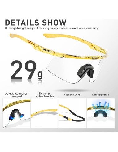 Gafas de Ciclismo SCVCN S120 Fotoquímicas UV400 TR90