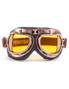 Gafas de motocicleta Evomosa MG55 vintage con lentes amarillos