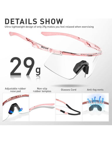 Gafas de Ciclismo SCVCN S120 Fotoquímicas UV400 TR90